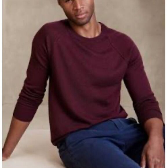 Nearly new! Men’s J. Crew 100% Merino Wool Slim Burgundy Crew Neck Sweater - Siz - Picture 1 of 6